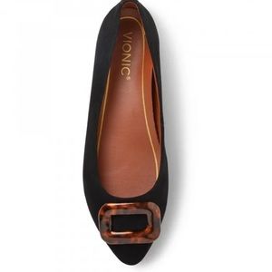 Vionic Amanda Suede and Tortoise Ballet Flat, 6.5
